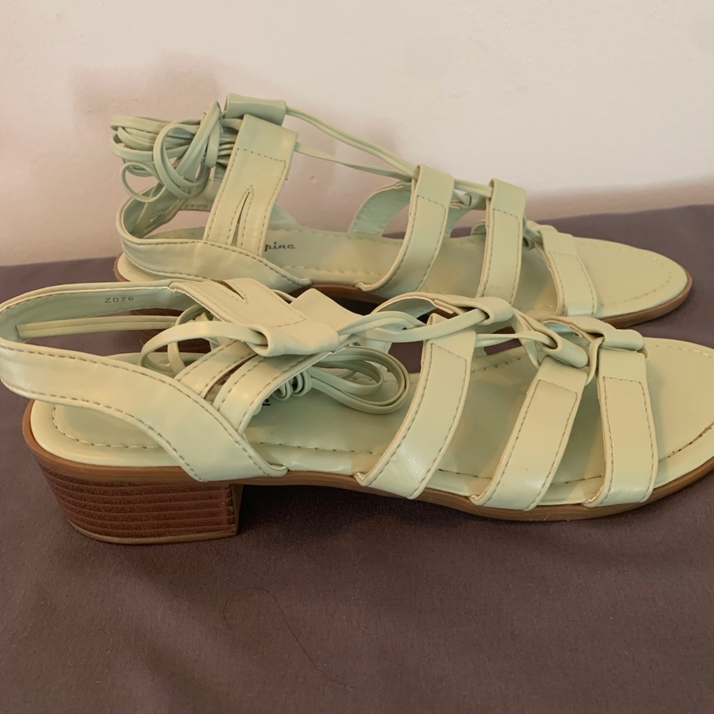 Women's Mint Green Italian Gladiator Sandals